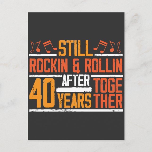 Carte Postale 40e anniversaire de mariage femme mari qui se bala (Devant)