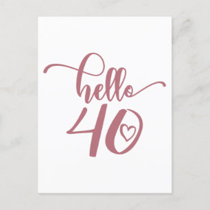 Carte Postale 40e anniversaire femmes Bonjour 40 mignonne 40 ans