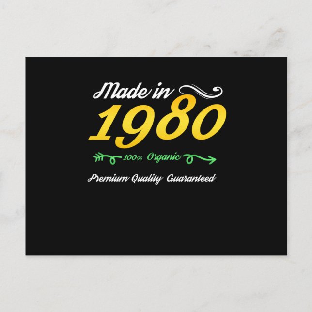 Carte Postale 40e anniversaire Né dans les années 80 Bébé des an (Devant)