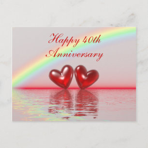 Carte Postale 40e Anniversary Ruby Hearts
