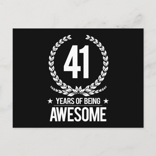 Carte Postale 41e anniversaire (41 ans d'être génial) (Devant)