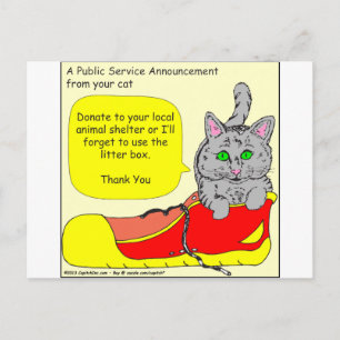 Carte Postale 420 don à un refuge pour animaux Cartoon