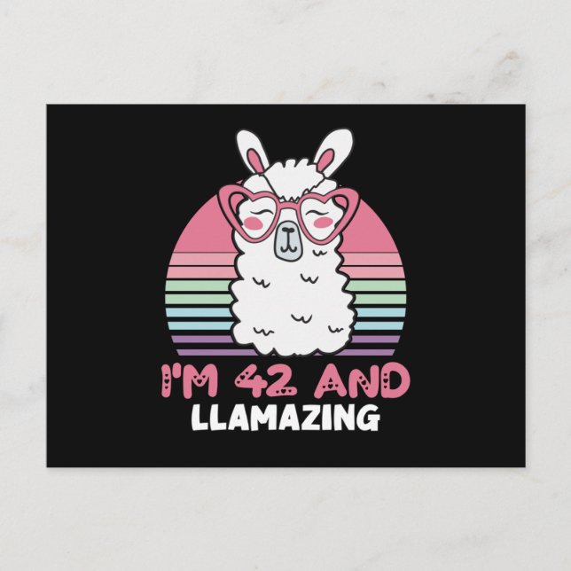 Carte Postale 42 Ans Anniversaire Llamazing 42e Anniversaire Lam (Devant)