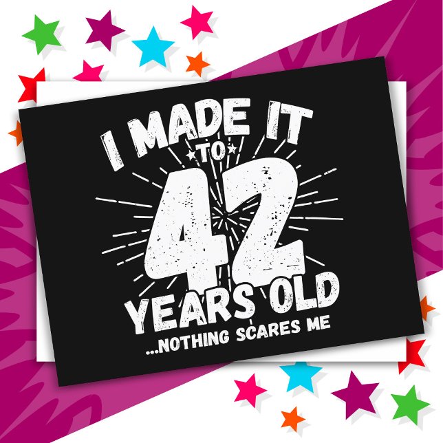 Carte Postale 42 ans drôle mème anniversaire 42e anniversaire (Créateur téléchargé)