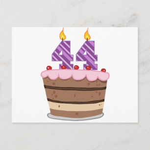 Carte Postale 44 ans sur le gâteau d'anniversaire