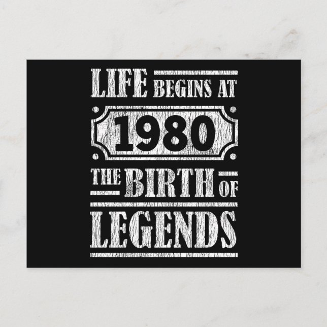 Carte Postale 45 Ans Naissance en 1980 D'une Légende 45e Anniver (Devant)