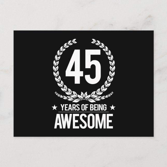 Carte Postale 45e anniversaire (45 ans d'être génial) (Devant)