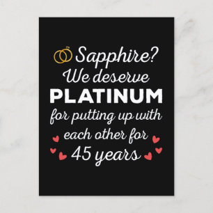 Carte Postale 45e anniversaire du Mariage I - Sapphire Funny Cou
