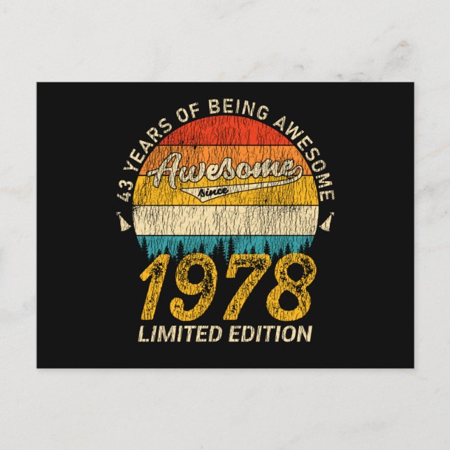 Carte Postale 47 Ans 1978 Rétro Génial Cadeau pour 47ème Anniver (Devant)