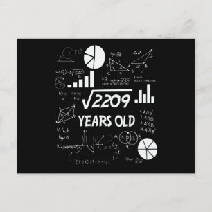Carte Postale 47e anniversaire Carré mathématiques racine 47 ans