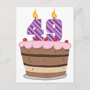 Carte Postale 49 ans sur le gâteau d'anniversaire