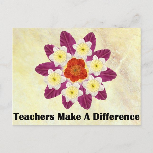 Carte Postale 4 Enseignants Font Une Différence (Devant)