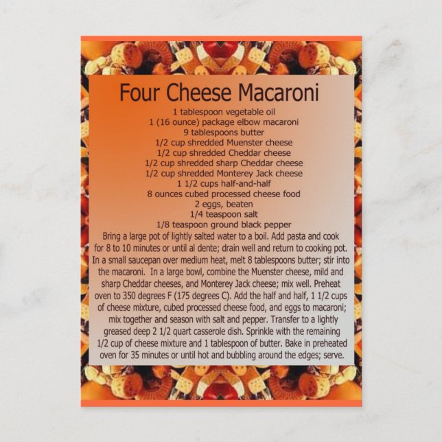Carte Postale 4 fromage mac (Devant)