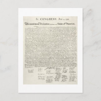 Carte Postale 4 juillet 1776 DÉCLARATION D'INDEpendence
