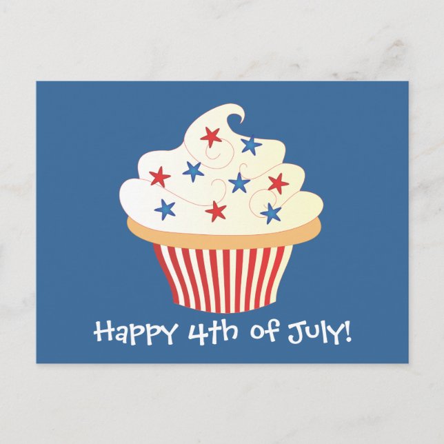 Carte Postale 4 juillet Cupcake (Devant)