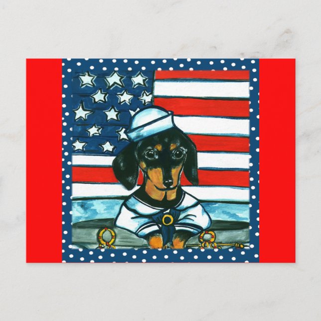 Carte Postale 4 juillet Dachshund (Devant)