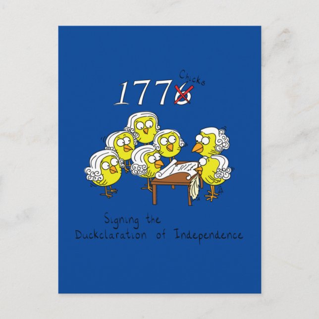 Carte Postale 4 juillet Drôle Déclaration d'indépendance (Devant)