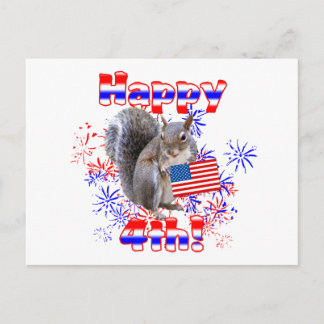Carte Postale 4 juillet écureuil