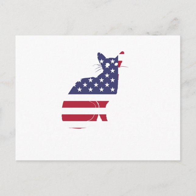 Carte Postale 4 juillet Fête de l'Indépendance des chats (Devant)