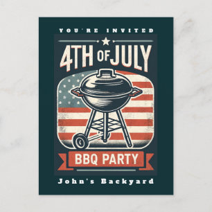 Carte Postale 4 juillet Fête de l'Indépendance Fête du barbecue
