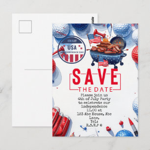 Carte Postale  4 juillet   Fête de l'Indépendance Golfeur fête  