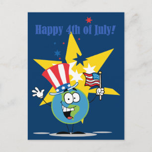 Carte Postale 4 juillet heureux