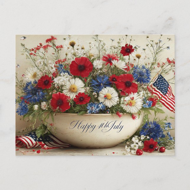 Carte Postale 4 juillet heureux (Devant)