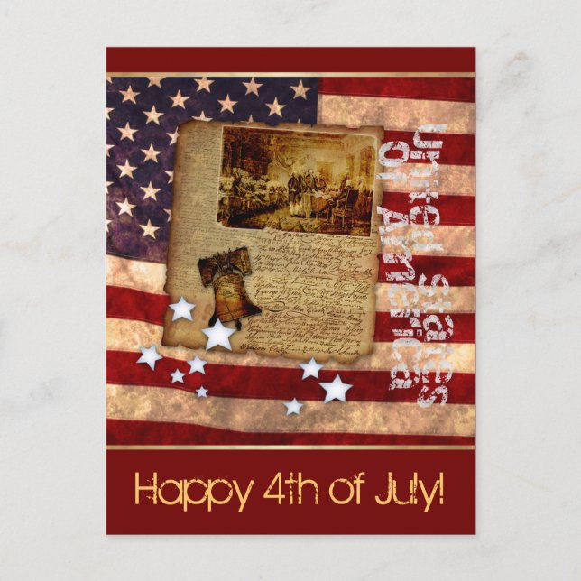 Carte Postale 4 juillet heureux (Devant)