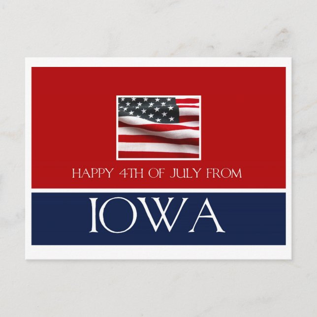 Carte Postale 4 juillet heureux de l'iowa (Devant)