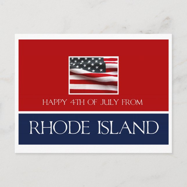 Carte Postale 4 juillet heureux de Rhode Island (Devant)