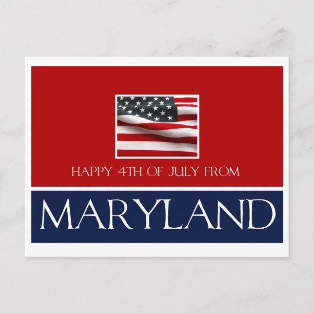 Carte Postale 4 juillet heureux du Maryland (Devant)