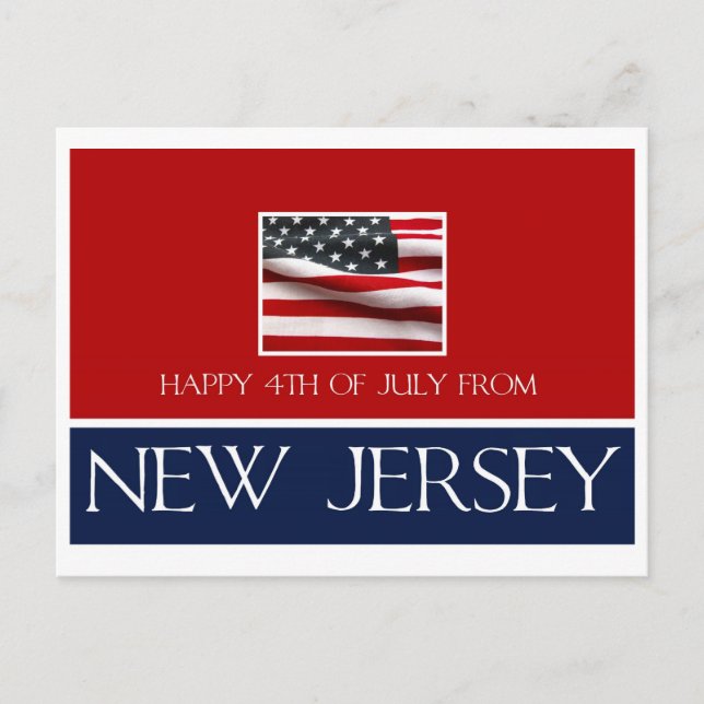 Carte Postale 4 juillet heureux du New Jersey (Devant)