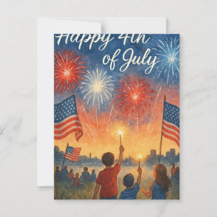 Carte Postale 4 juillet Joyeuse fête de l'indépendance