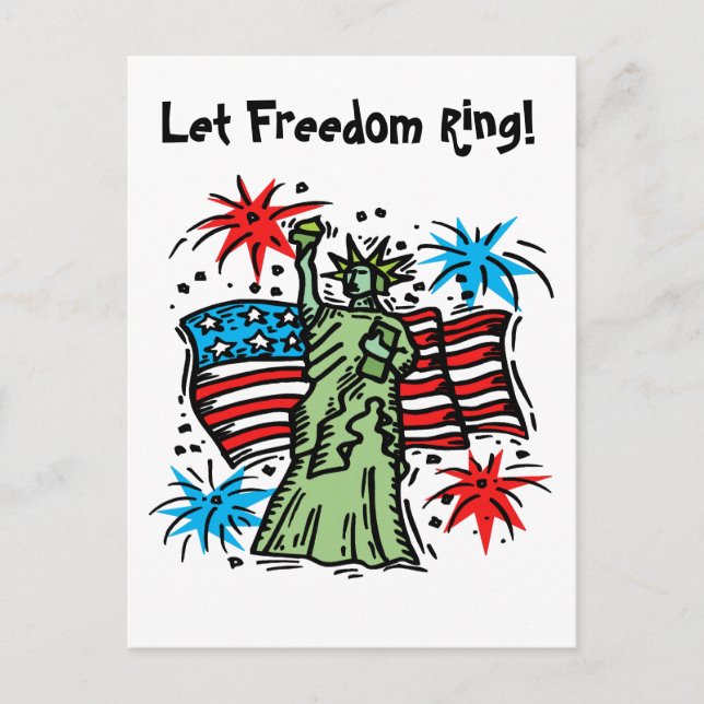 Carte postale 4 juillet : Lady Liberty (Devant)