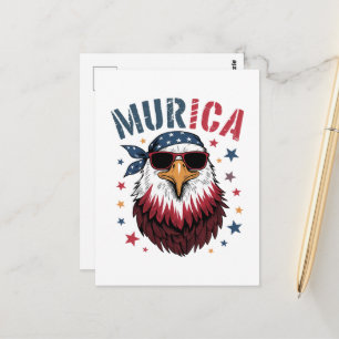 Carte Postale 4 juillet Patriotique Drôle Aigle USA