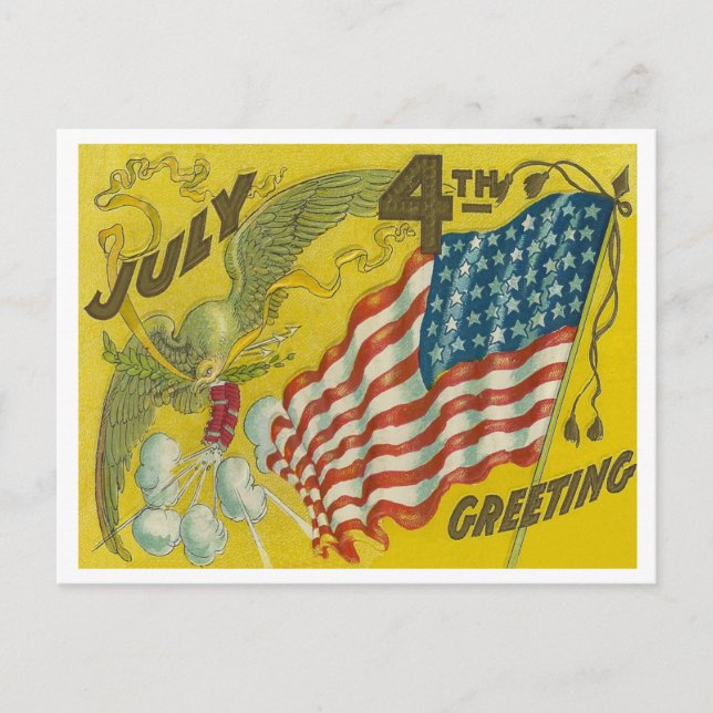 Carte Postale 4 juillet Salutation (Devant)