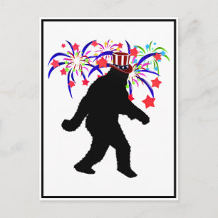 Carte Postale 4 juillet Squatchin' avec feux d'artifice