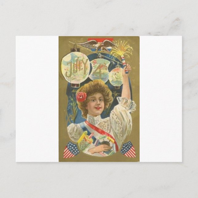 Carte Postale 4 juillet Vintage (Devant)