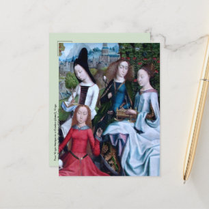 Carte Postale 4 martyrs vierges dans un jardin (détail; M 070)