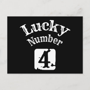 Carte Postale 4 - Numéro Chanceux 4 Chance