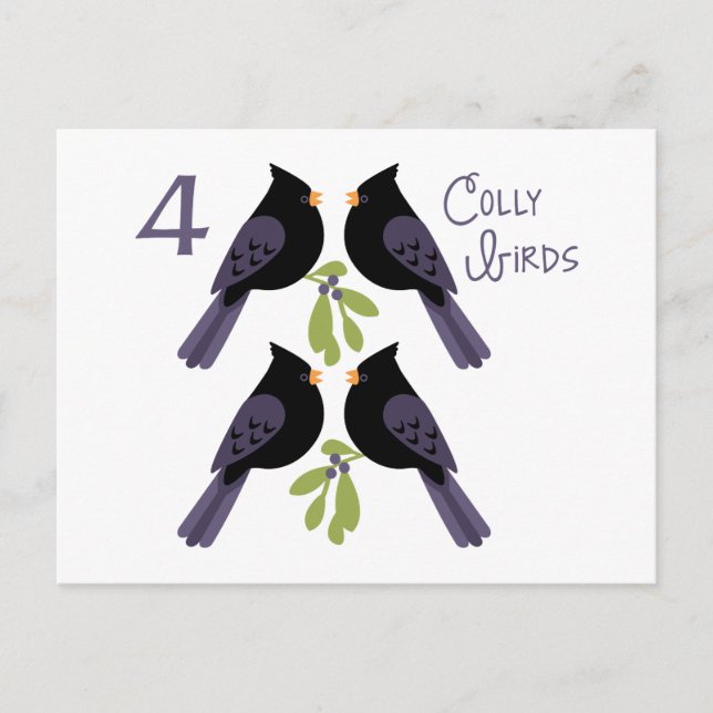 Carte Postale 4 Oiseaux de colles (Devant)