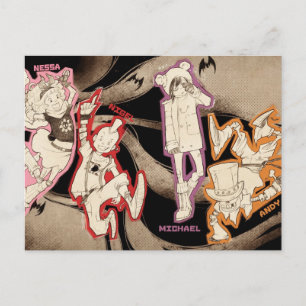 Carte Postale 4 Petits monstres - Groupe