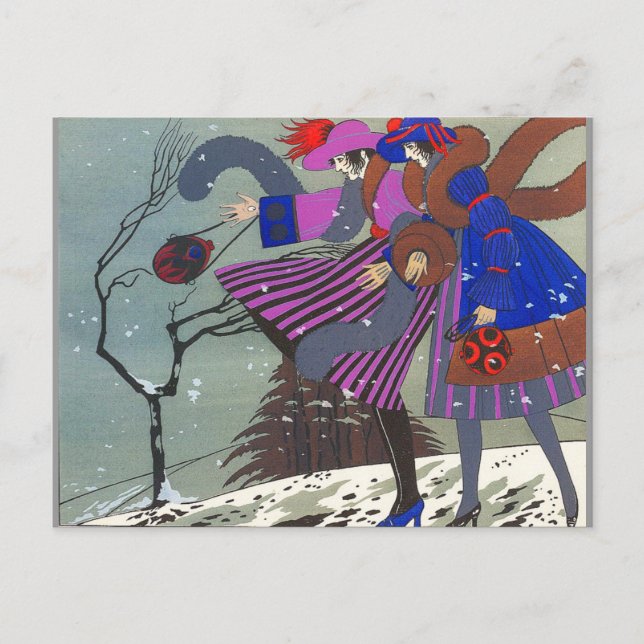 CARTE POSTALE 4 SAISONS / NEIGE D'HIVER /CONCEPTEUR DE COSTUME D (Devant)