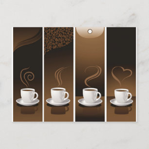 Carte Postale 4 tasses de café