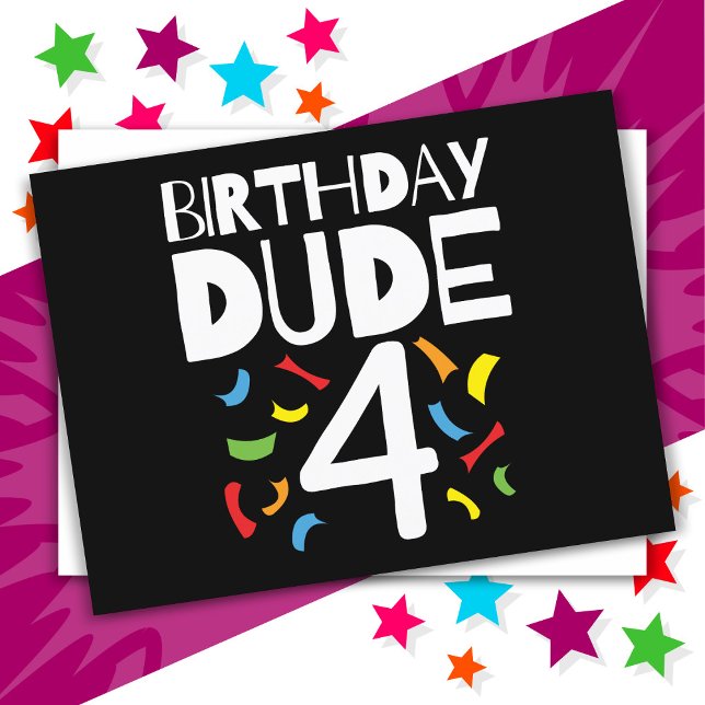 Carte Postale 4ème anniversaire garçon de 4 ans fête anniversair (Créateur téléchargé)