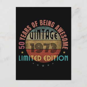 Carte Postale 50 ans d'être génial vintage 1973 sur mesure 