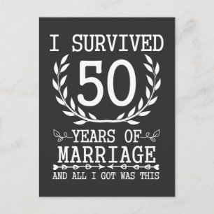 Carte Postale 50 ans femme mariée 50e anniversaire de Mariage