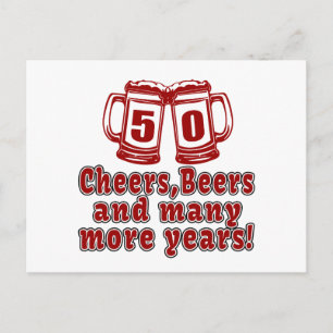Carte Postale 50 Bières Cheers Design Anniversaire
