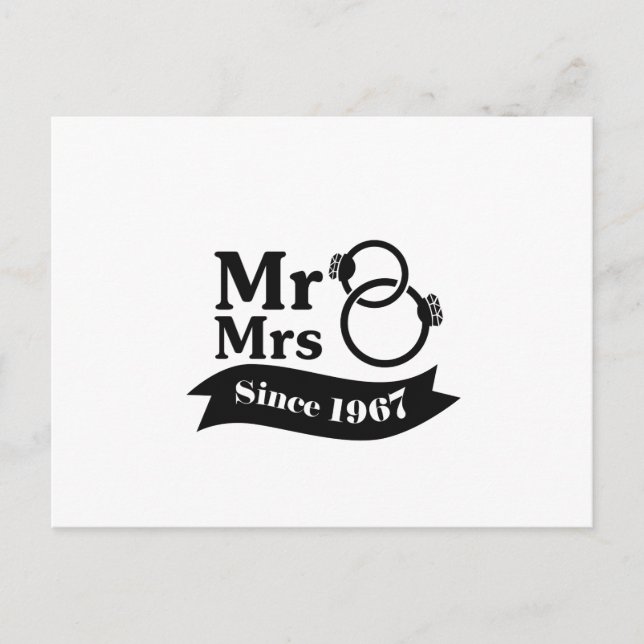 Carte Postale 50e Anniversaire Couples Cadeau Mr. Mrs. 1967 (Devant)