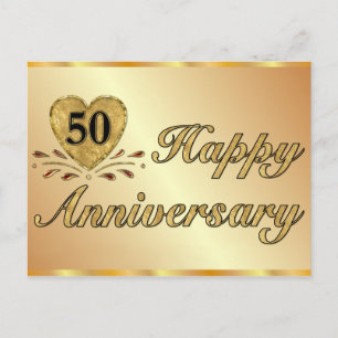 Carte postale - 50e anniversaire - Or